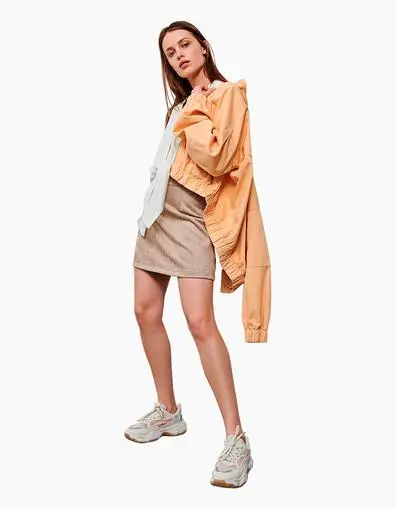 Suede Leather Mini Skirt